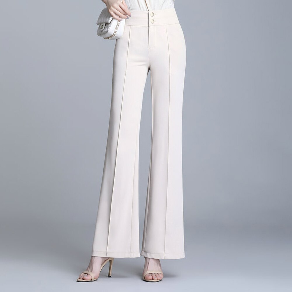 High Waist Lengthened Flared Bell-bottom Trousers