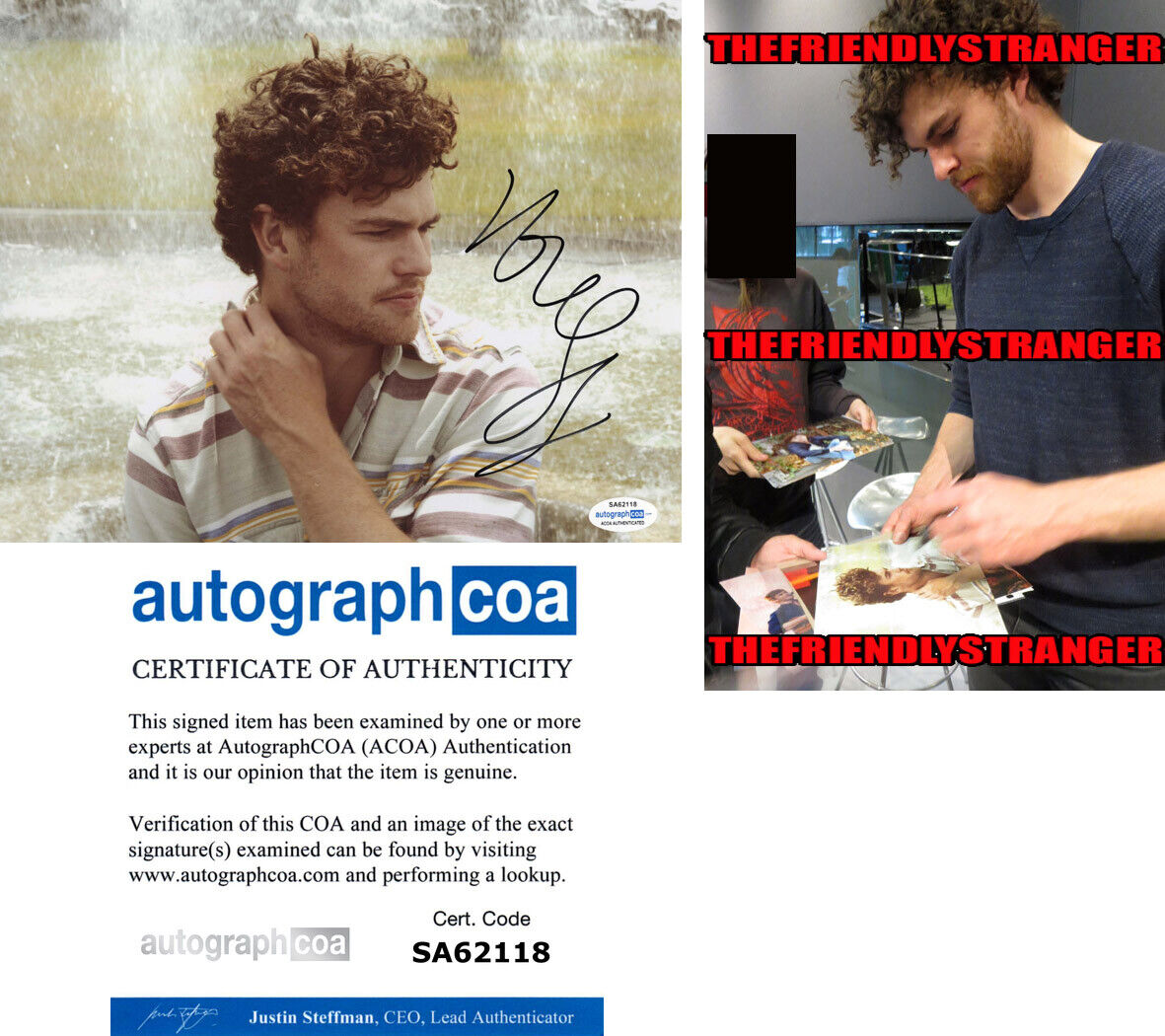 VANCE JOY signed Autographed 8X10 Photo Poster painting h PROOF - SINGER Missing Piece ACOA COA