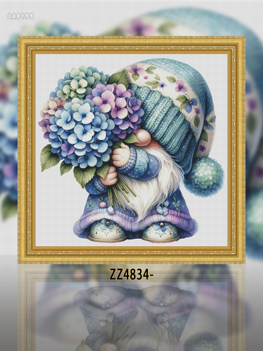 [ZZ4834-Hydrangea dwarf]  Painting Fairy Cross Stitch