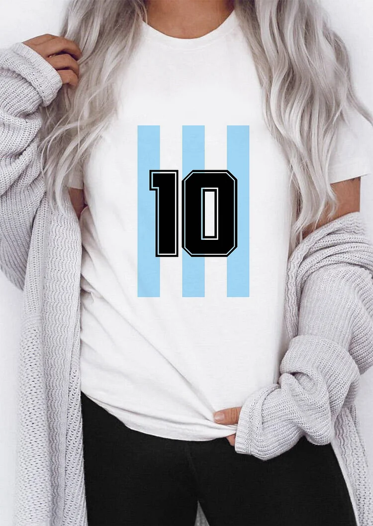 Bestdealfriday Maradona Women's No 10 Football T-Shirt