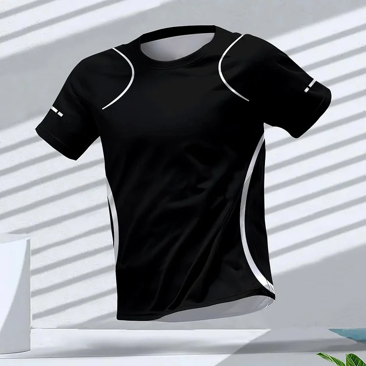 Traceeye High Stretch Running Sports T-Shirt Men's T-Shirt Training Gym Fitness Quick-Drying Breathability Short Sleeve Men Clothing Top