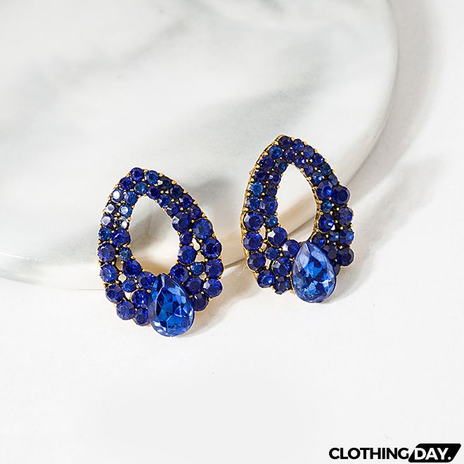 1 Pair Dark Blue Waterdrop Earrings