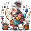 Weird Sewing Granny-11CT Stamped Cross Stitch 40*40cm/15.75*15.75in tapestrymarket