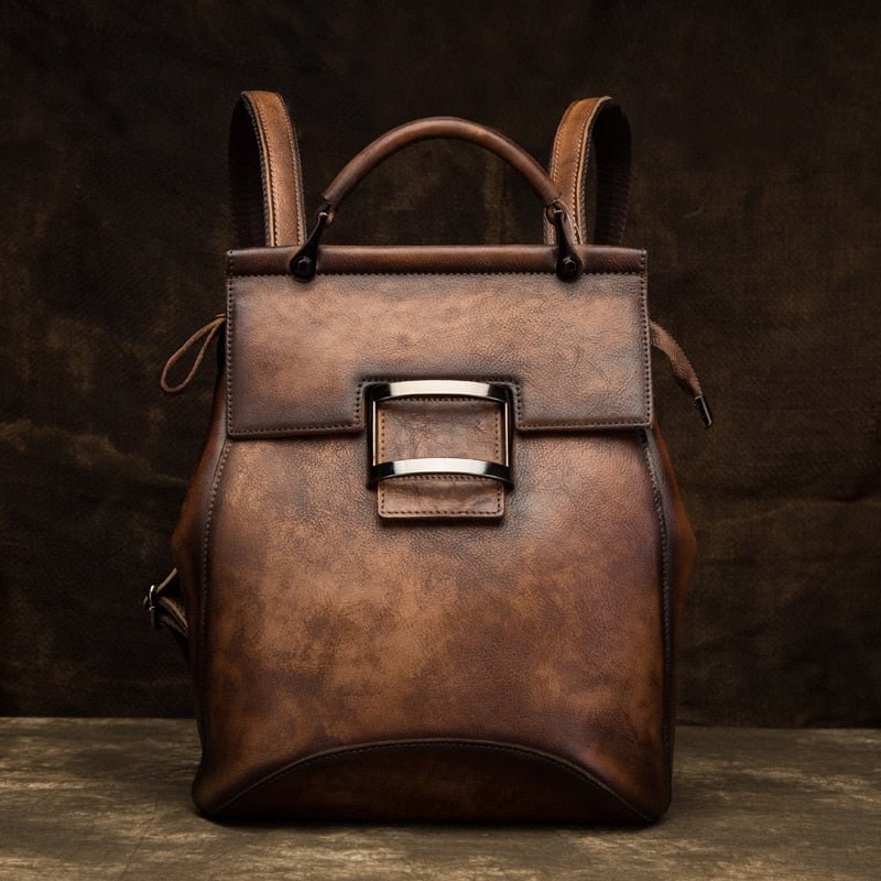 Motaora Women's Bag High Quality Vintage Backpack For Women Luxury Genuine Leather Backpacks Large Capacity Handmade Bags Female