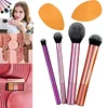 Makeup Brushes Set Cheek Color Brush Soft 4 Brush & 2 Sponges Puff Makeup Tools
