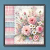 Diamond Painting-DIY Full Round Drill Retro Plaid Flowers