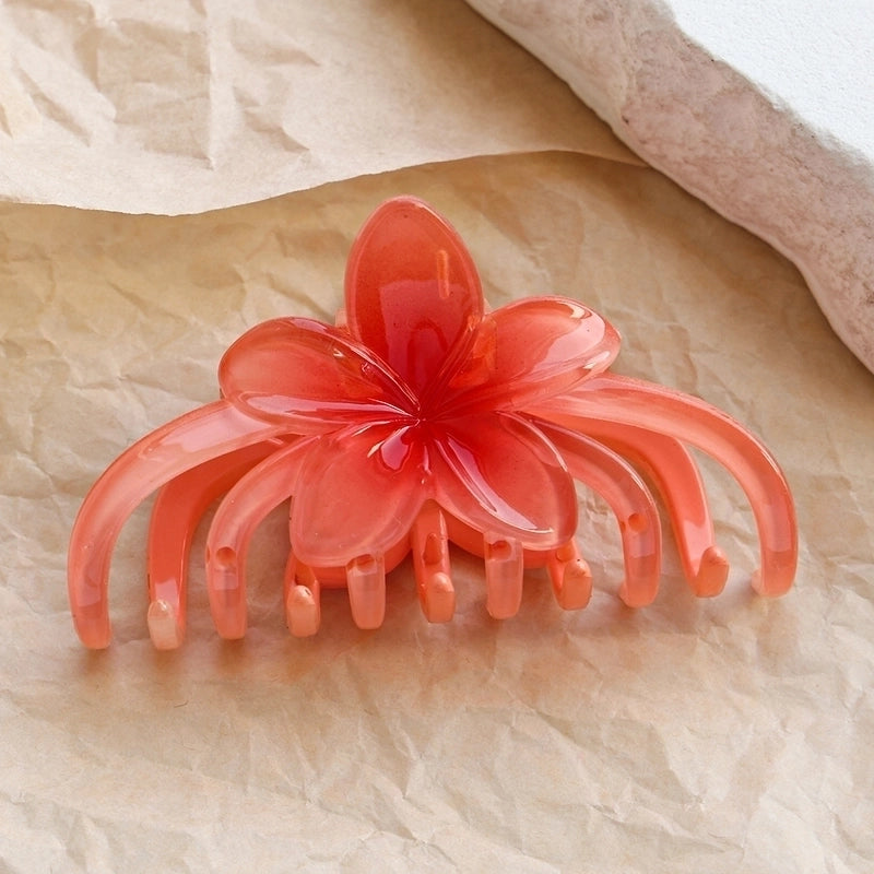 Women’s Casual Minimalist Flower Plastic Resin Stoving Varnish Hair Claws
