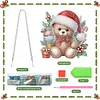 DIY Christmas Bear Acrylic Special Shape Diamond Painting Hanging Pendant