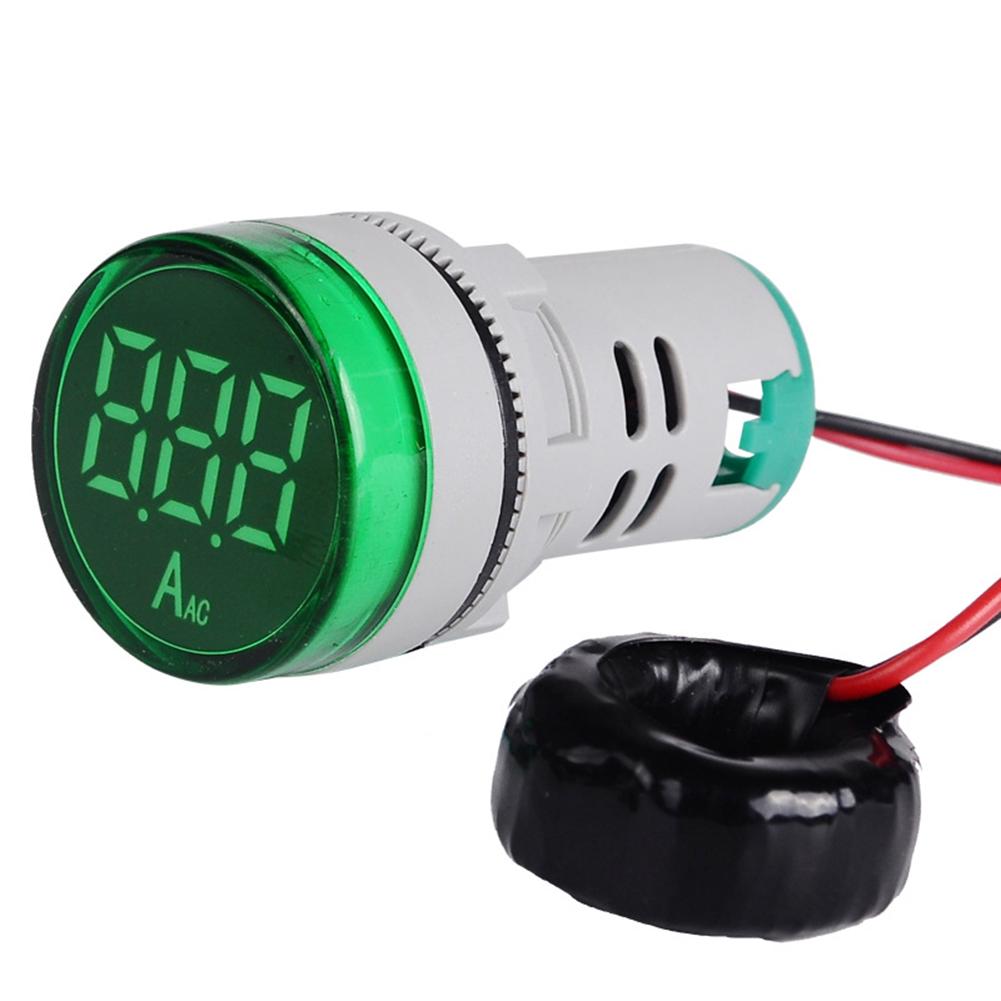 

0-100A AC Round LED Digital Display Ampermeter Signal ​Current Indicator, Green, 501 Original