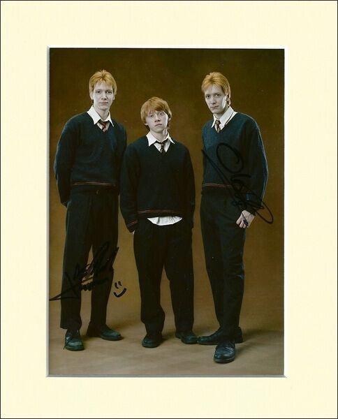 HARRY POTTER OLIVER + JAMES PHELPS WEASLEY PP MOUNTED SIGNED AUTOGRAPH Photo Poster painting