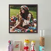 Crochet Girl With Ball Of Yarn-11CT Stamped/Counted Cross Stitch 50*50cm/19.69*19.69in tapestrymarket