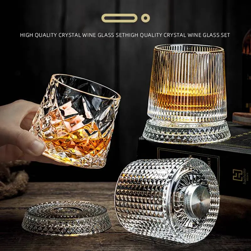 FROMTEA Orbit Crystal Whiskey Glass &ndash; Creative Rotating Rocking Glass for Whisky, Bourbon & Cocktails _Fromtea&reg; Official Store