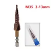 M35 HSS-Co Cobalt Step Drill Bit 3-13mm 1/4 Inch Hex Spiral Groove Ladder Drill