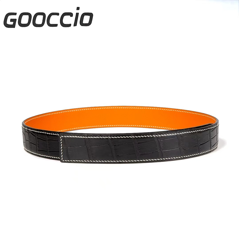 SV186 Handmade Crocodile Leather Belt For Men  GOOCCIO   