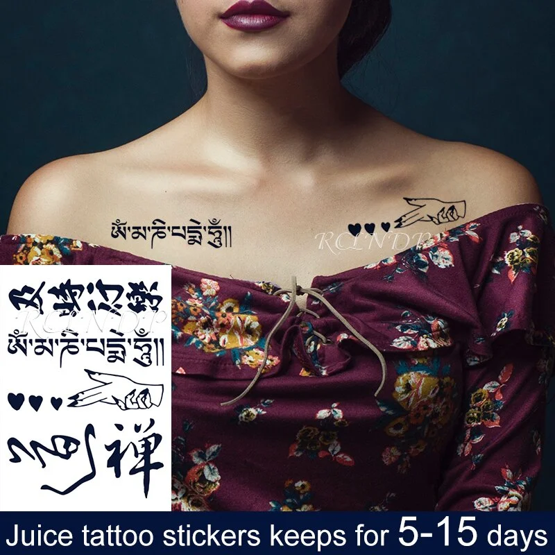 Waterproof Temporary Juice Ink Sticker Love Heart Hand Design Flower Fairy 8 Fruit Gel Long Lasting Tattoo for Men Women