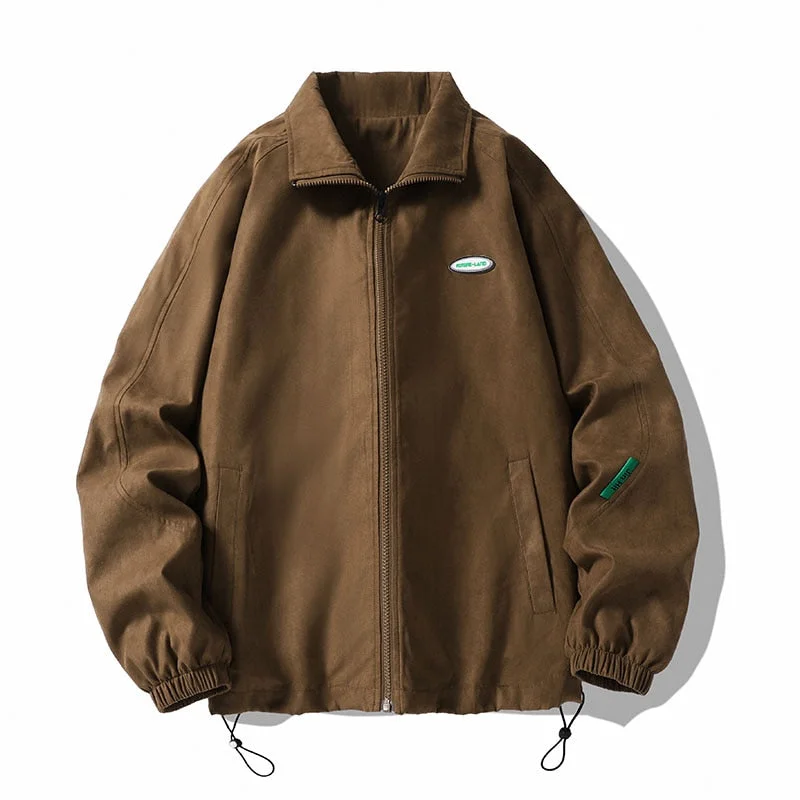 Inongge Spring Oversize Bomber Jacket Men Vintage Baggy Coat Fashion Korean Streetwear Zip Up Outerwear Clothing Tops Male Plus Size