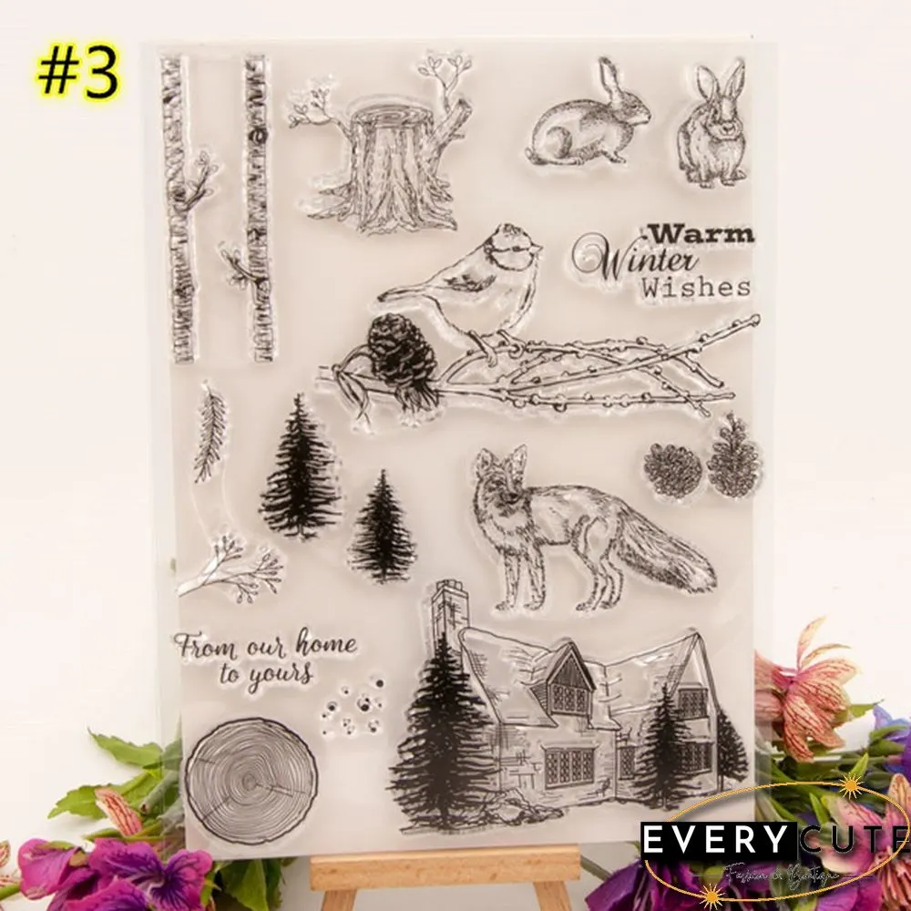 Santa Claus Merry Christmas Transparent Clear Stamps for Scrapbooking DIY Silicone Seals