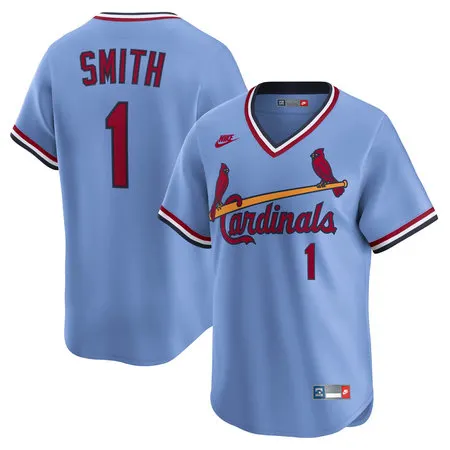 Youth St. Louis Cardinals #1 Ozzie Smith Nike Blue Throwback Cooperstown Collection Limited Jersey