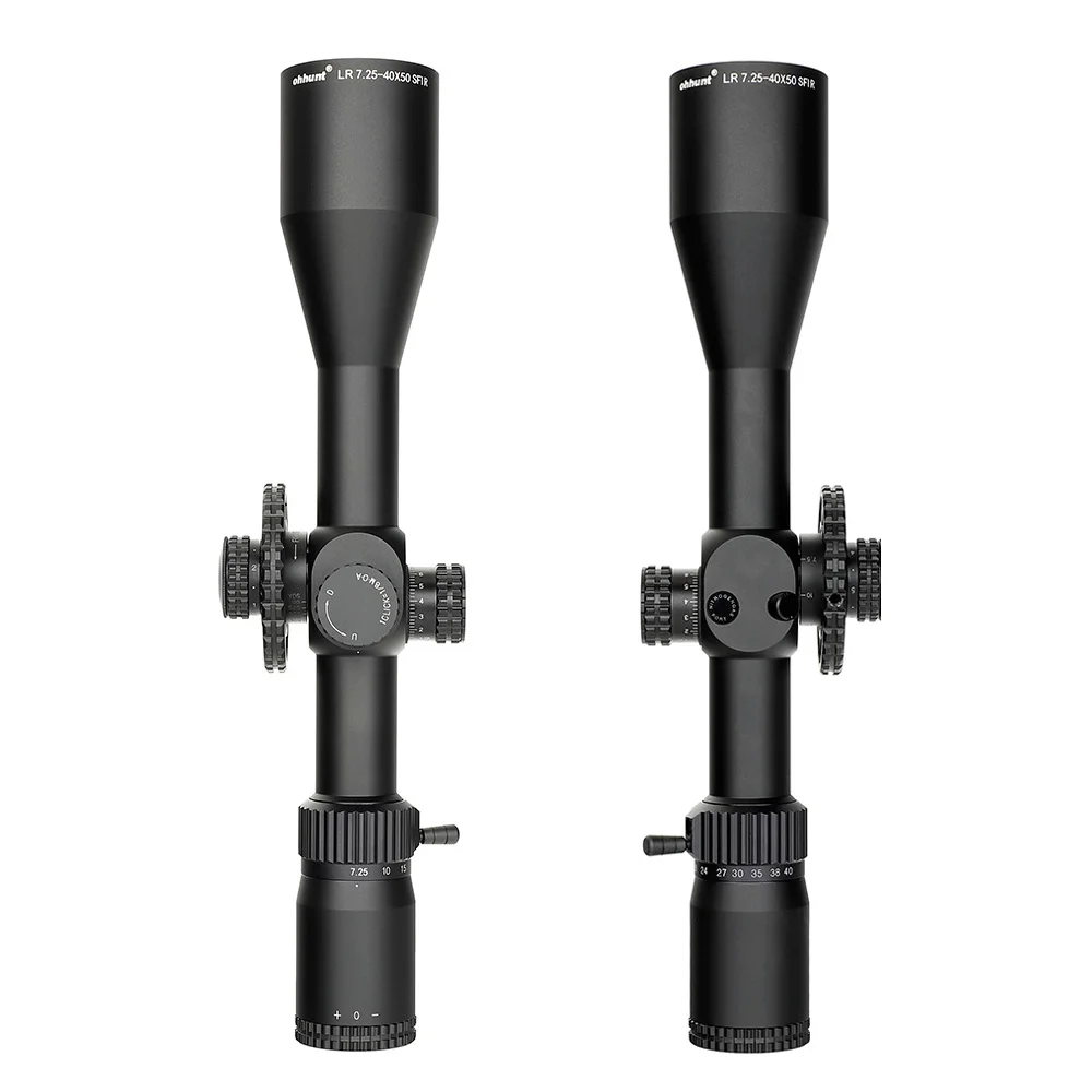 ohhunt&reg; LR 7.25-40X50 SFIR Scope,Side Parallax,Glass Etched Reticle,Red Illumination,Turrets Lock Reset,Sunshade