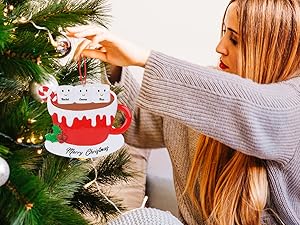 Duckbe Personalized Family Ornament for Christmas Elk Christmas Tree Hanging Pendant Ornament Family