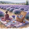 Picnic In Lavender Fields-11CT Stamped Cross Stitch 40*40cm/15.75*15.75in tapestrymarket