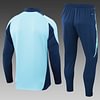 Joyfball 2024/2025 Kids Size Arsenal Half-Pull Training Suit Baby Blue Football Shirt 1:1 Thai Quality