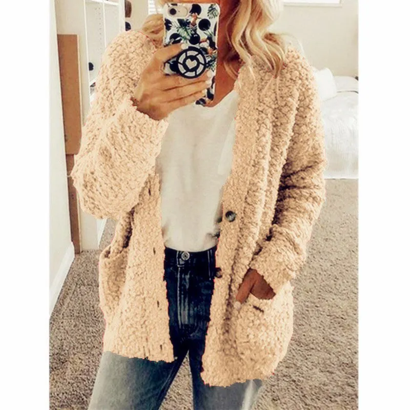 Uveng Uveng Wish 2025 Autumn And Winter Explosion Women's Fashion Casual Sweater Coat Size Coat