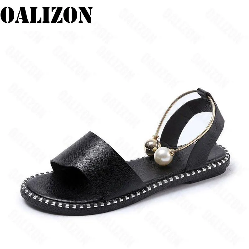 New Summer Women's Beaded Pearly Sandals Slippers Shoes Women Ladies Flats Sandals Flip Flop Casual Flat Slingback Sandals Shoes