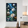 >SALE<5D DIY Full Round Drill Partial AB Diamond Painting Lotus Pond Decor 45x75cm