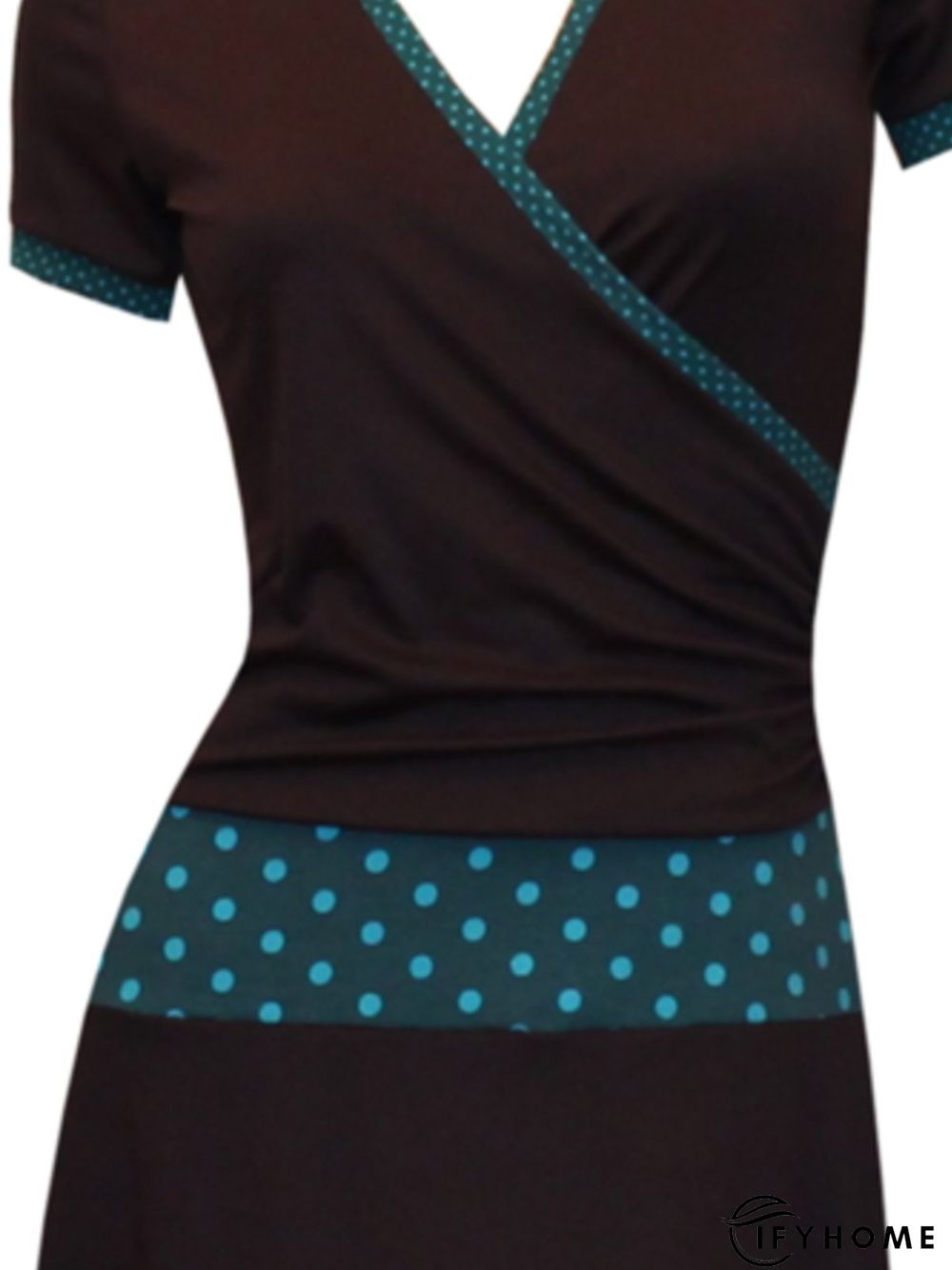 Casual Cotton-Blend Short Sleeve Knitting Dress | IFYHOME