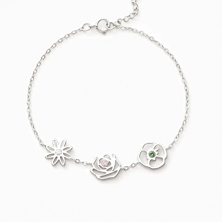 For Grandmother  -  Birth Flowers Bracelet