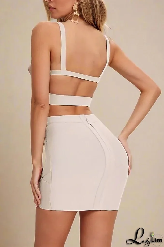 Ang Bandage Crop Top - Cream