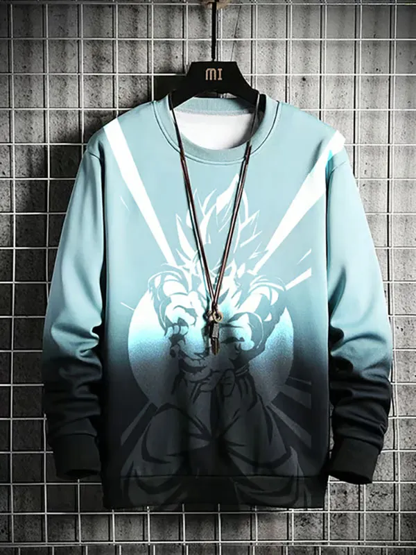 Men's Fashionable Dragon Ball Gradient  Sweatshirt