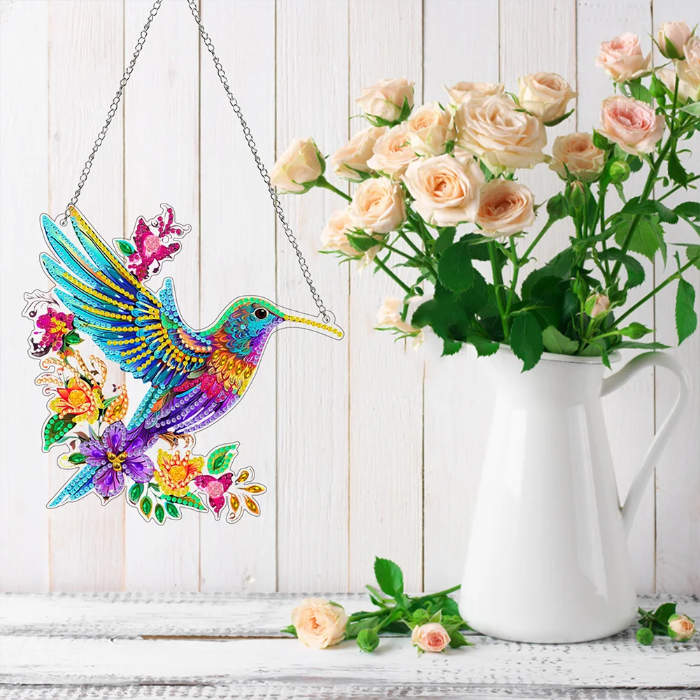DIY Hummingbird Acrylic 5D DIY Diamond Art Pendant Home Decoration