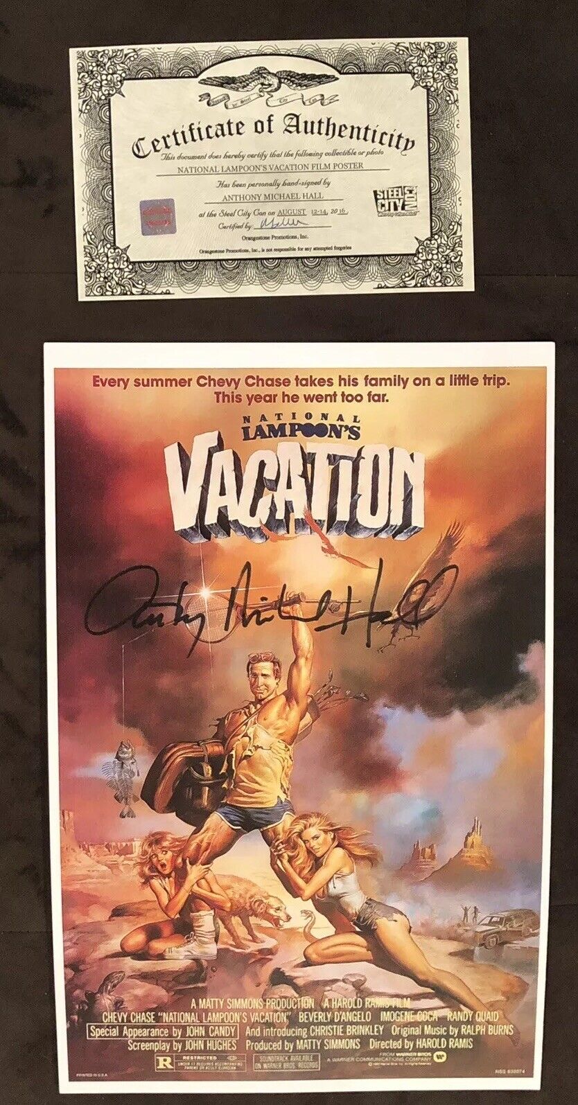 Anthony Michael Hall SIGNED 11x17 Photo Poster painting AUTOGRAPH Vacation Steel City COA