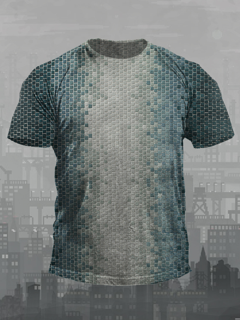 Pixel Mosaic Printed Men's T-Shirt