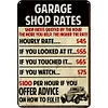 Garage Shop Rates - Vintage Metal Signs - 20*30cm/30*40cm - Warning