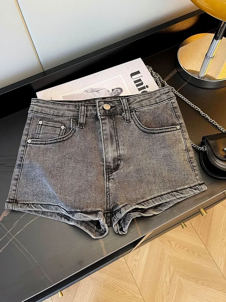 Slim Fit High Waist Denim Shorts Stretchy Bodycon Summer Hotpants