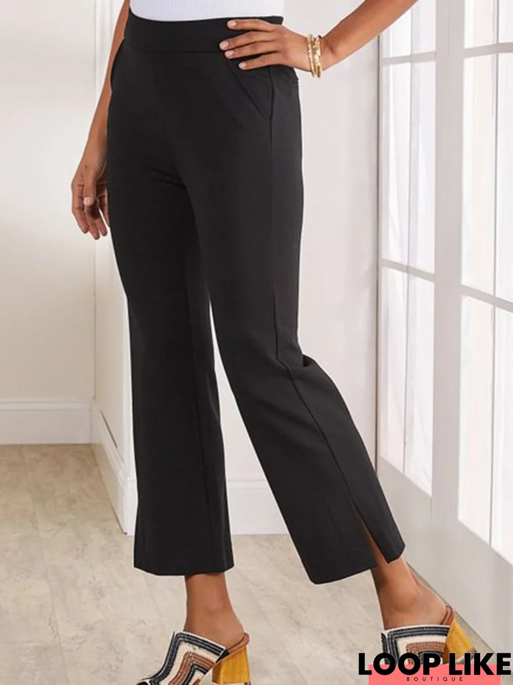 Plain Casual Loose Casual Pants