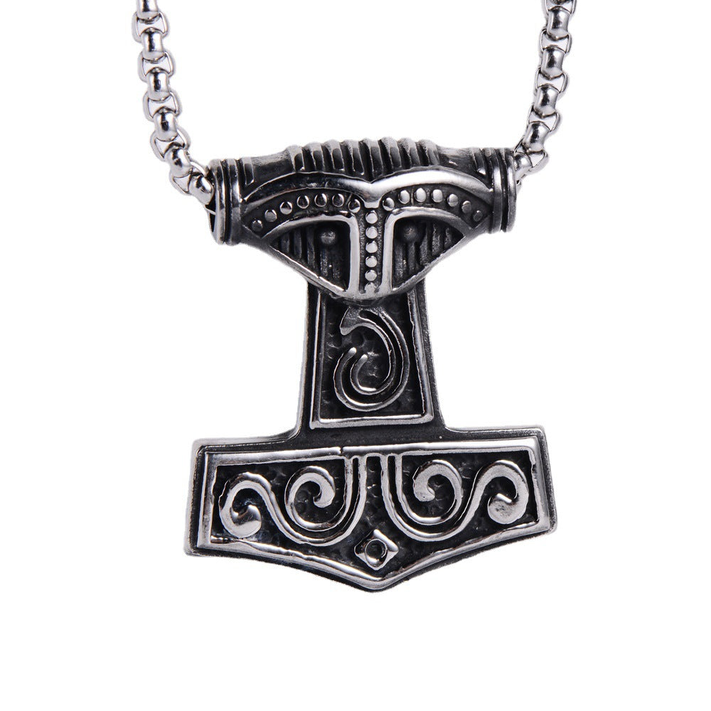 Men Geometric Metal Retro Vintage Stainless Steel Polishing Pendants