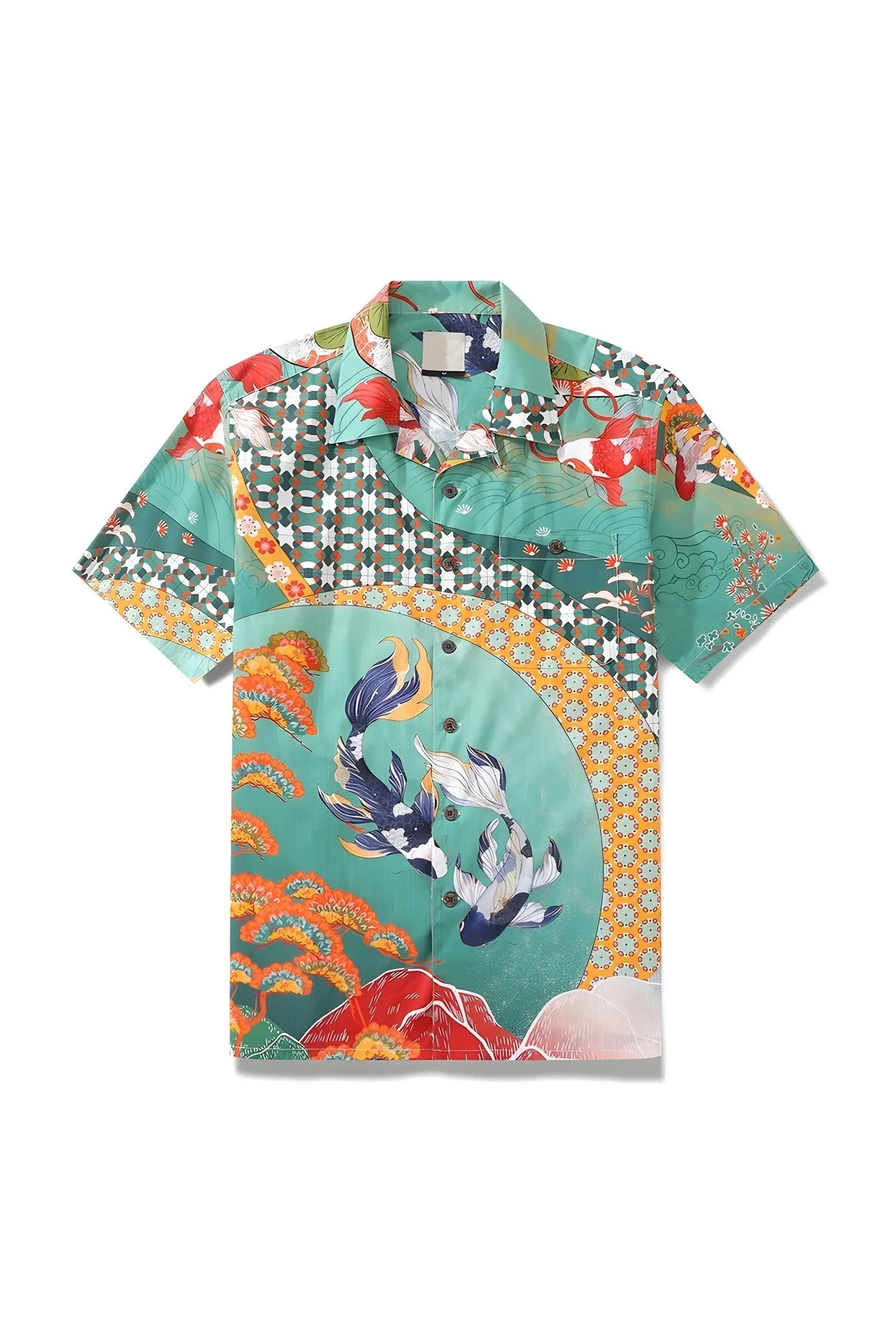 Men's Printed Resort Shirt &ndash; Lightweight Holiday Button-Up