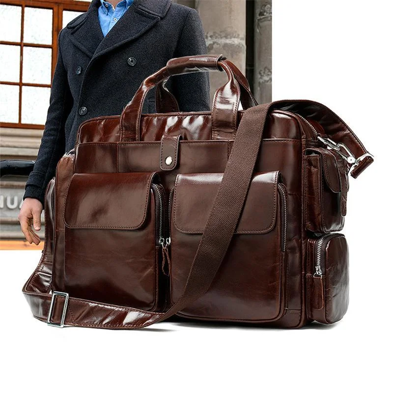Men's Business Large-Capacity Business Trip Briefcase Durable Handbag Crossbody Bag
