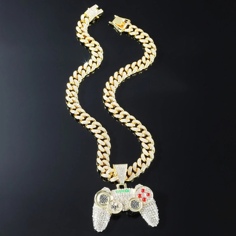 Hip-hop Game Console Alloy Inlay Zircon Men's Pendant Necklace