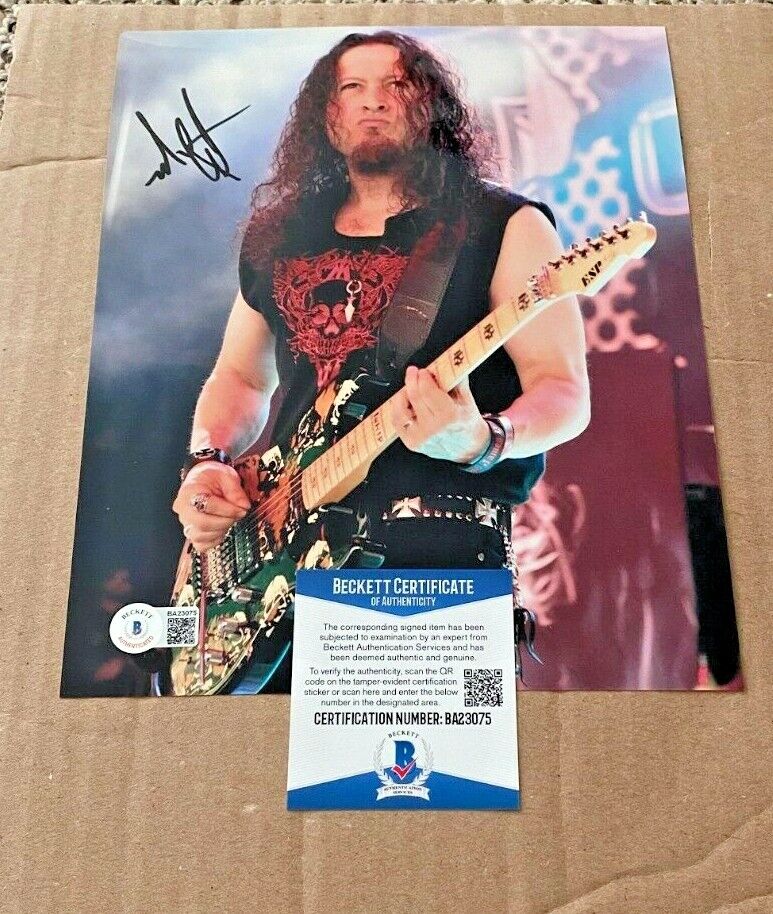 MICHAEL WILTON SIGNED QUEENSRYCHE 8X10 Photo Poster painting BECKETT CERTIFIED #3