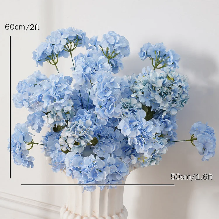 A8778 Sky Blue Hydrangea Floral Row Decor Wedding Arch Frame Table Sofa Runner