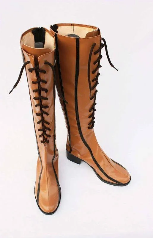 Vocaloid 2 Rin Shoes Brown Cosplay Boots