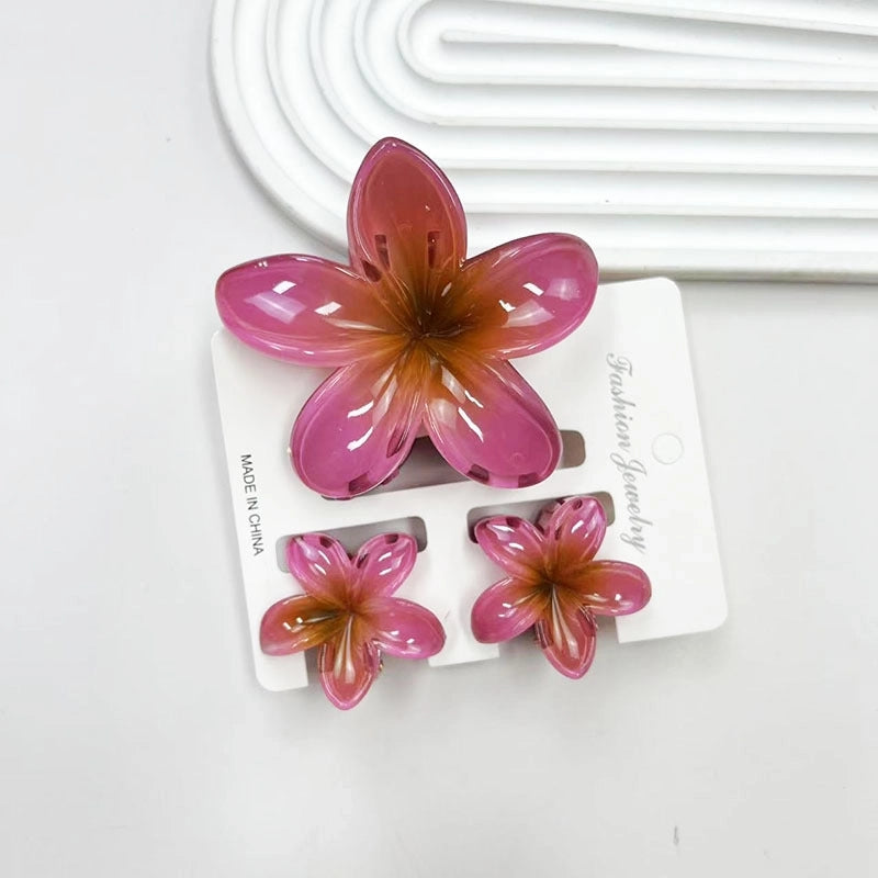 Vacation Modern Style Women’s Flower Resin Hair Claws
