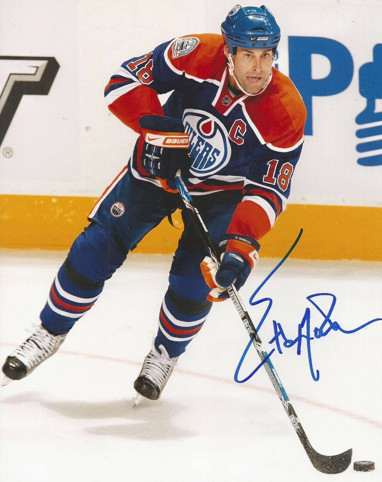 ETHAN MOREAU SIGNED EDMONTON OILERS 8x10 Photo Poster painting #2 w/COA