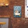 Chat dans la baignoire - Panneaux en &eacute;tain m&eacute;tallique(20*30cm/30*40cm)