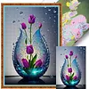 Water Drop Flowers-11CT Stamped Cross Stitch 40*60cm  tapestrymarket